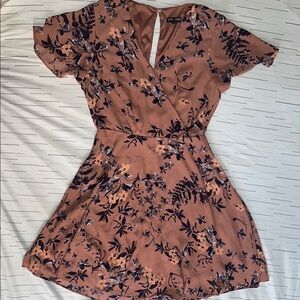 Express Floral Print Dress - Pink and Black
